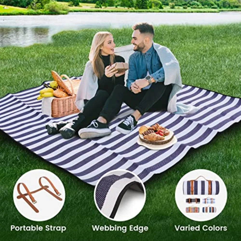Waterproof Foldable Canvas Picnic And Beach Blanket For Outdoors