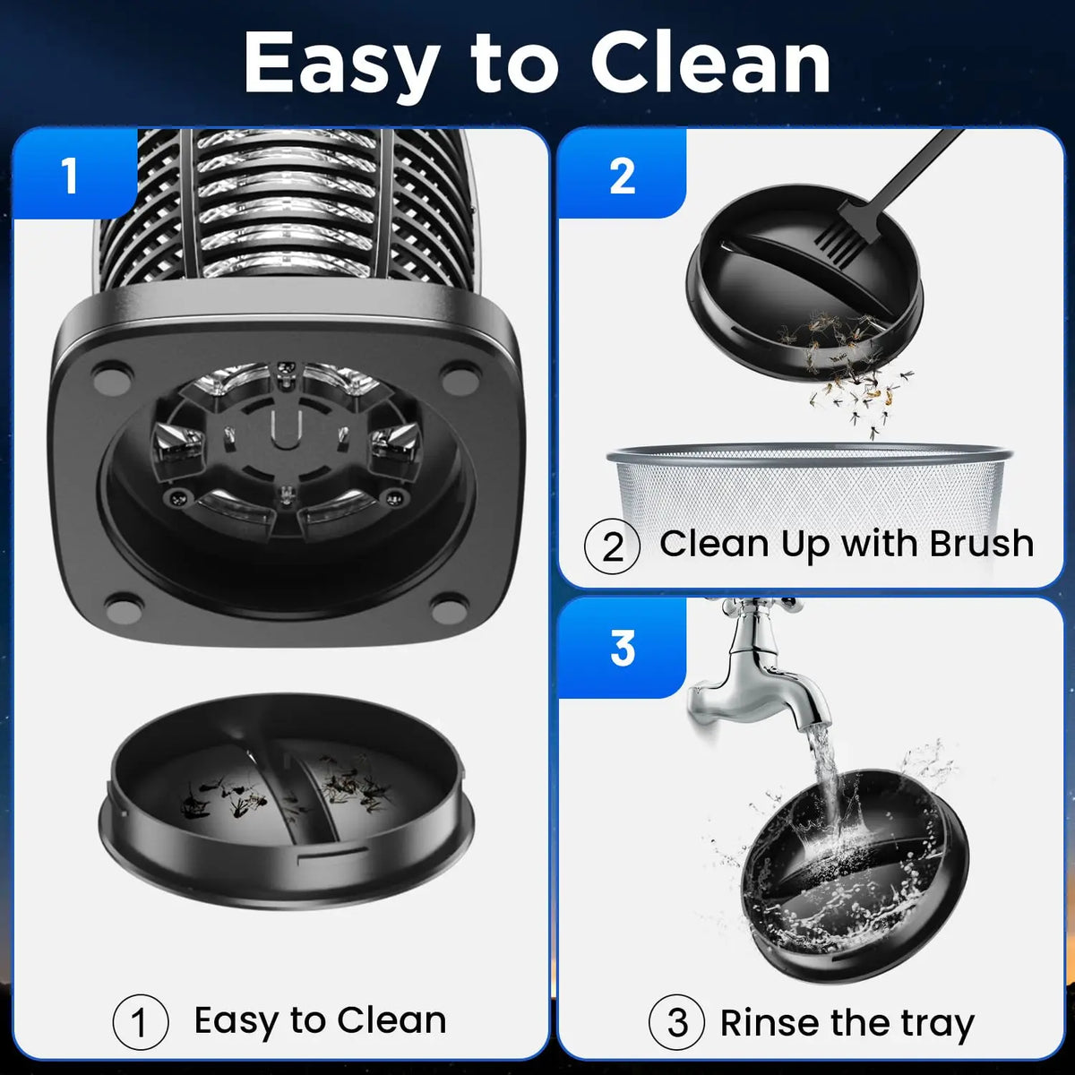 Solar Powered Bug Zapper With Outdoor Insect Control