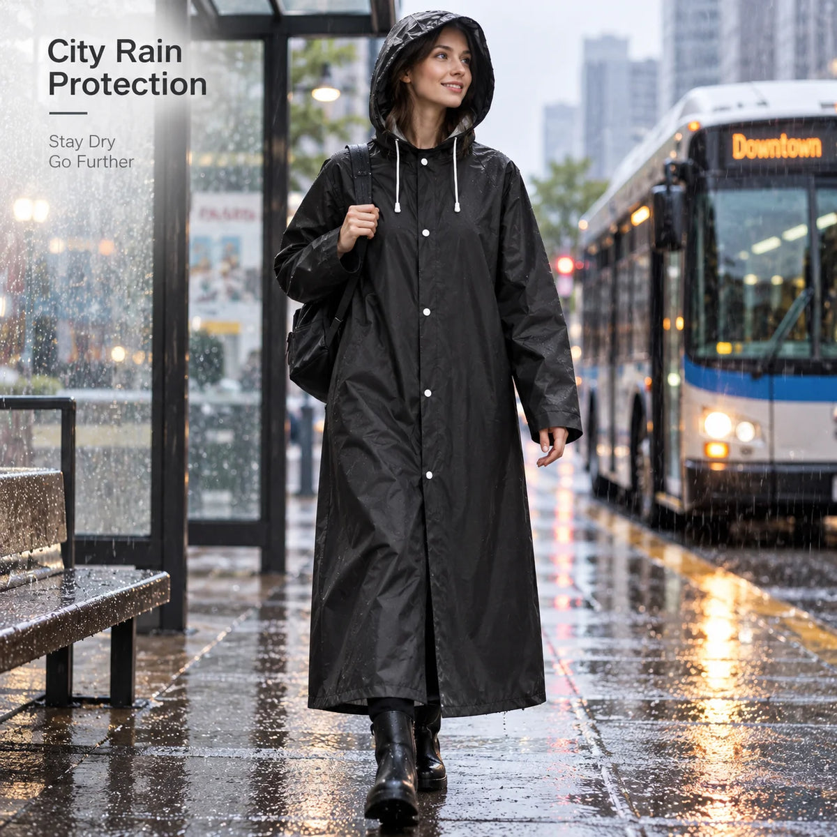 Heavy Duty Hooded Waterproof Raincoat For Men And Women