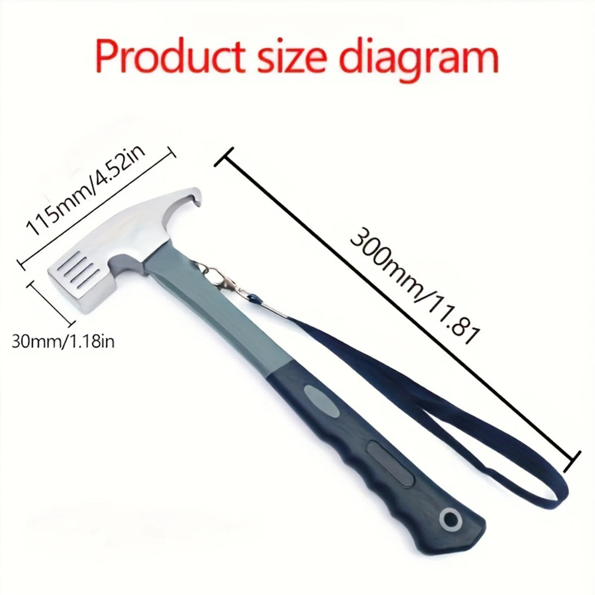 Multifunctional Steel Camping Hammer With Tent Stake Puller
