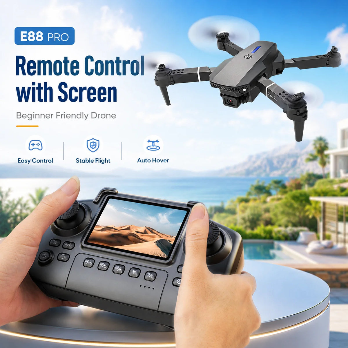 ZNLYRION Foldable FPV Drone With Dual Camera And Screen Remote