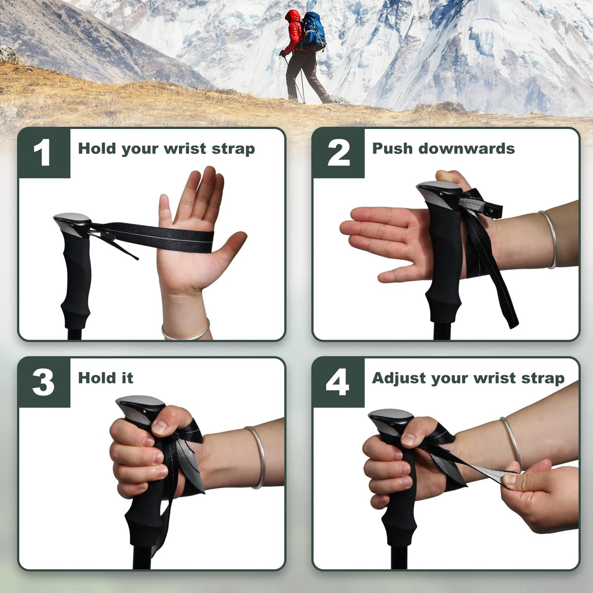 Ultralight Aluminum Alloy Trekking Pole for Hiking and Mountaineering