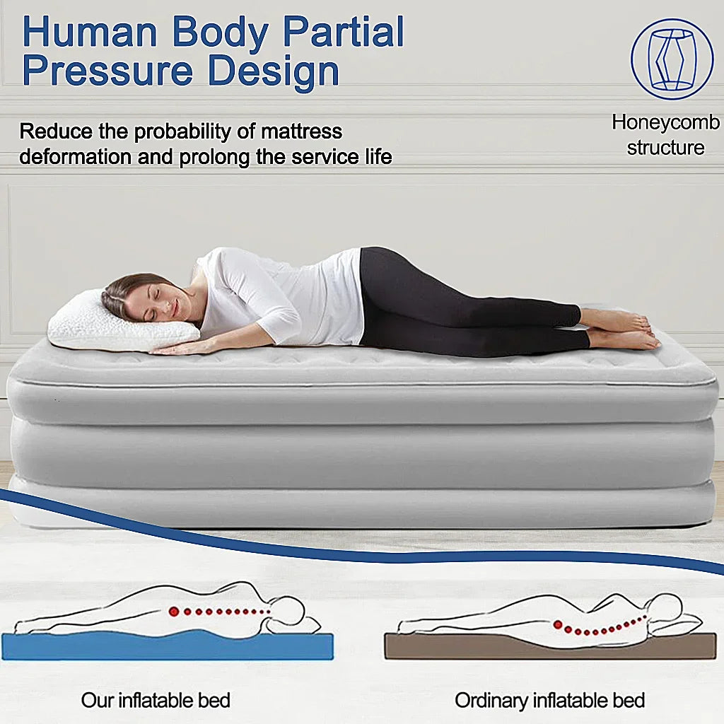 Built In Pump Inflatable Camping Mattress for Indoor Outdoor Comfort