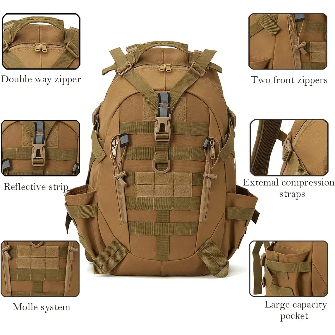 ReFire Gear Tactical Outdoor Hiking Backpack With Molle System