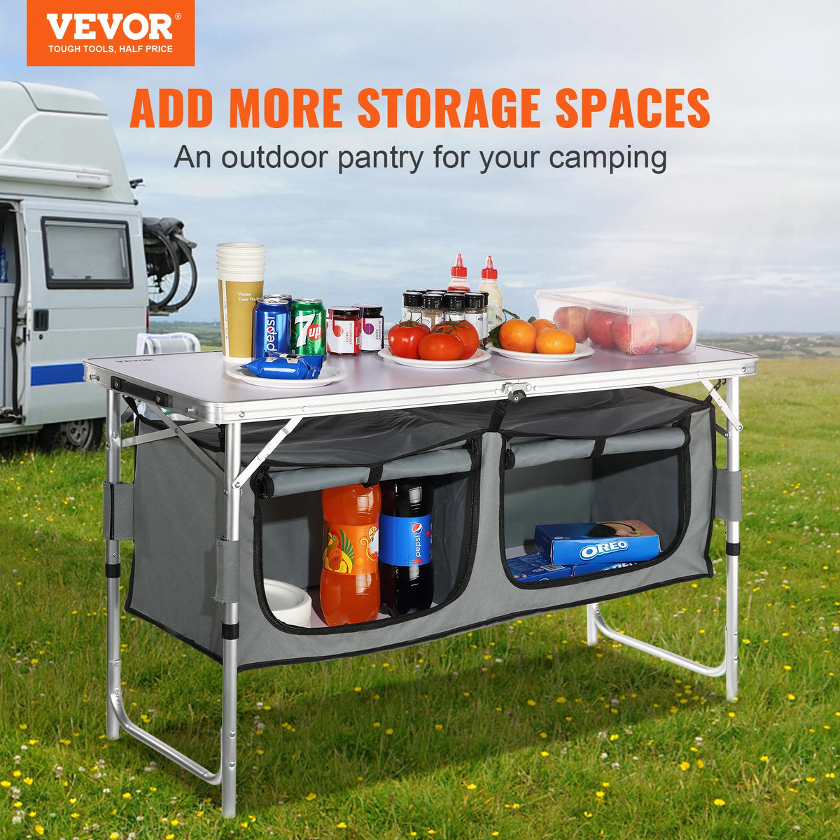 VEVOR Quick Setup Folding Camping Kitchen Table