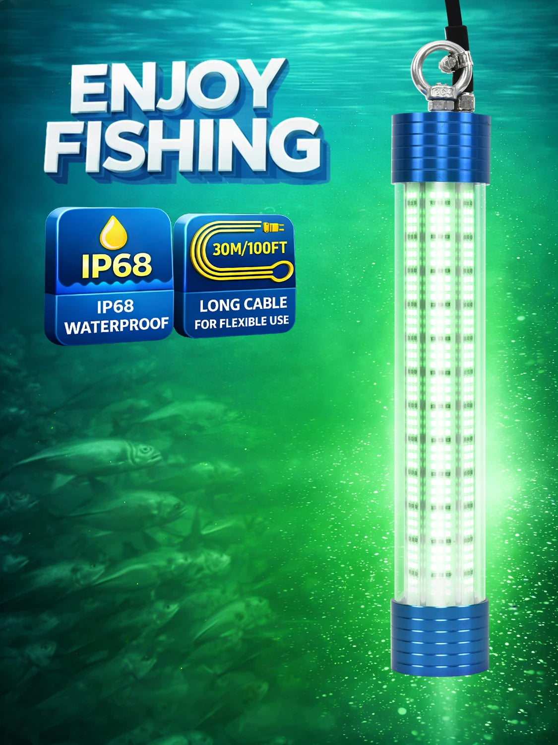 LED Underwater Magnet Fishing Light With Cigarette Lighter