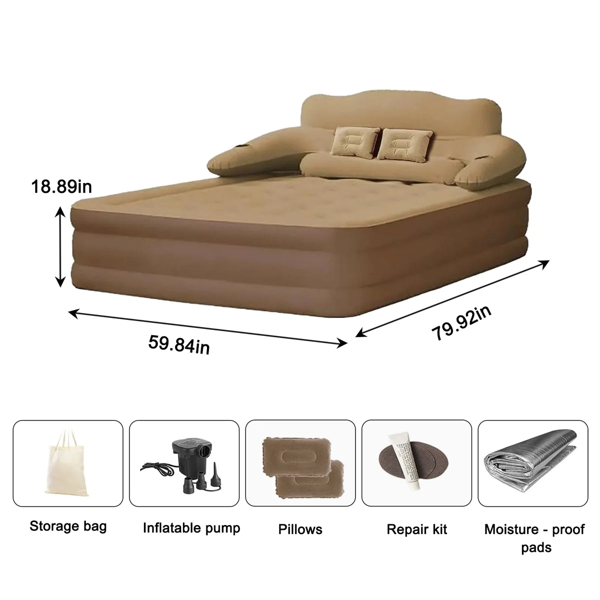 Built In Pump Inflatable Camping Mattress for Indoor Outdoor Comfort