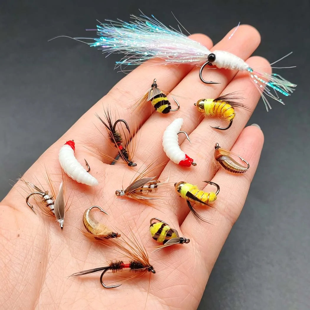 Fly Fishing Flies for Trout and Salmon Dry Wet Nymphs