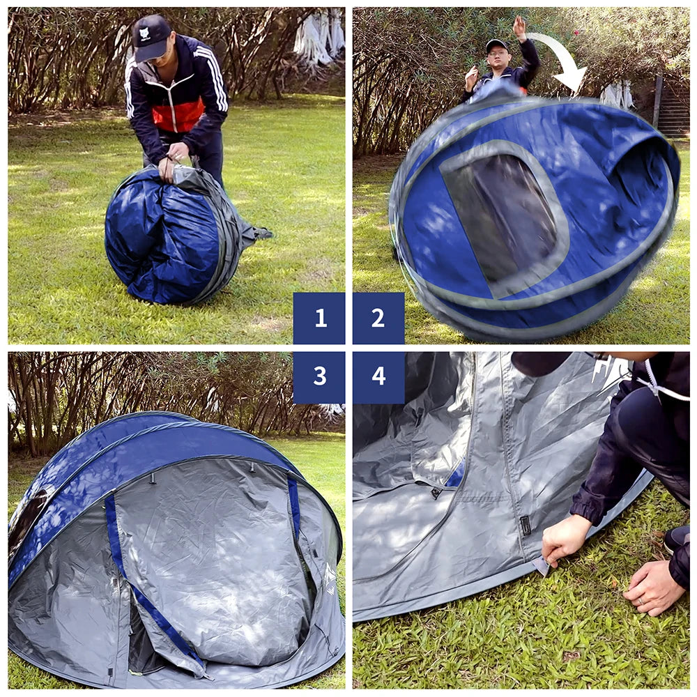 Night Cat Waterproof Pop Up Camping Tent With Easy Setup