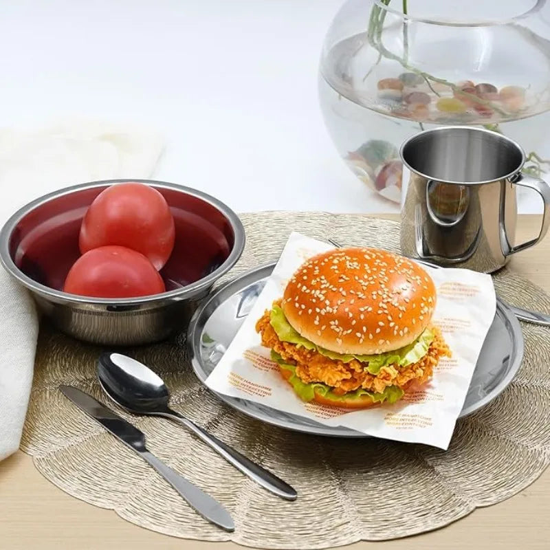 Portable Stainless Steel Camping Tableware Set for Outdoor Dining