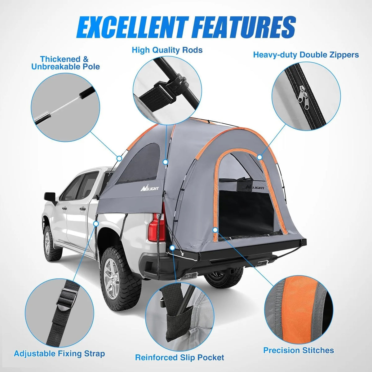 Waterproof Double Layer Pickup Truck Bed Camping Tent