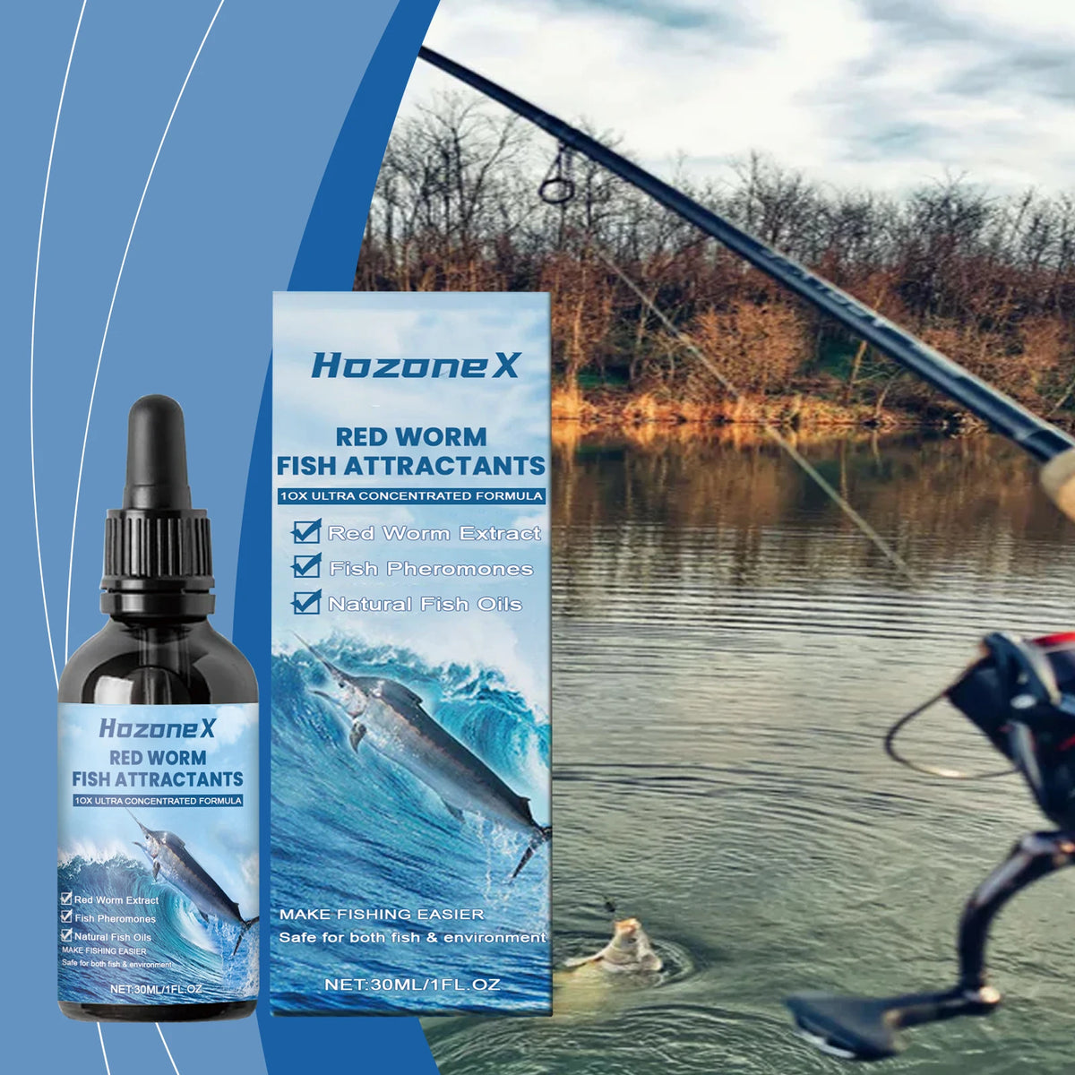 Red Worm Fishing Bait Attractant Liquid for Freshwater and Saltwater