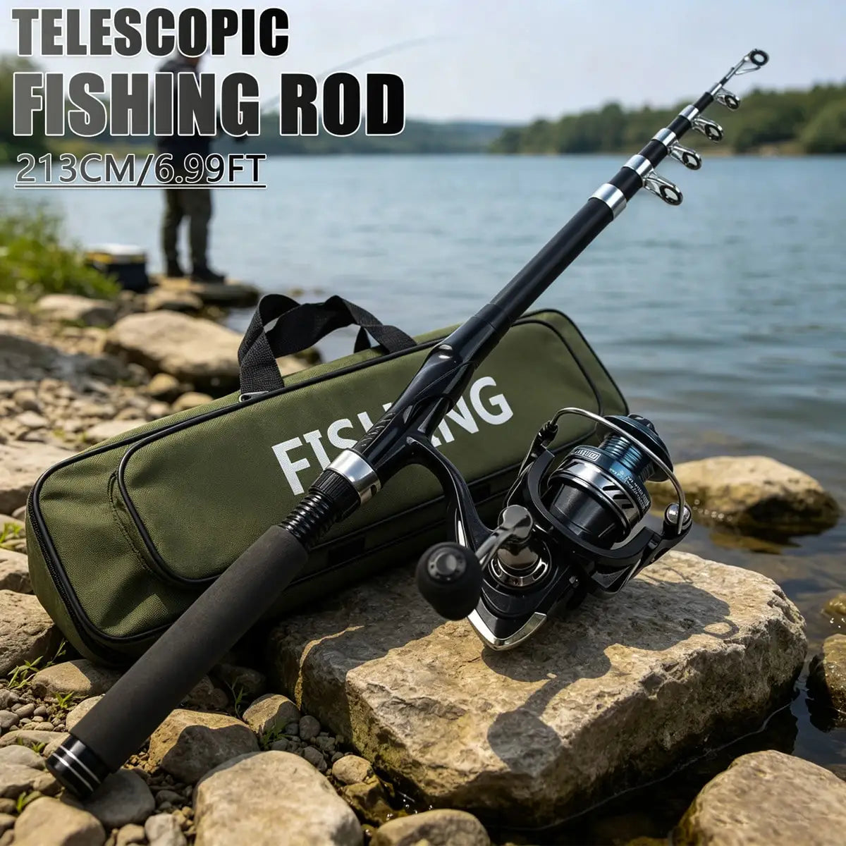Portable Telescopic Fishing Rod and Reel Combo Kit With Tackle