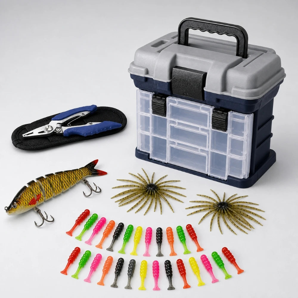 Zoe Fishing Tackle Box Kit With Pliers And Lures