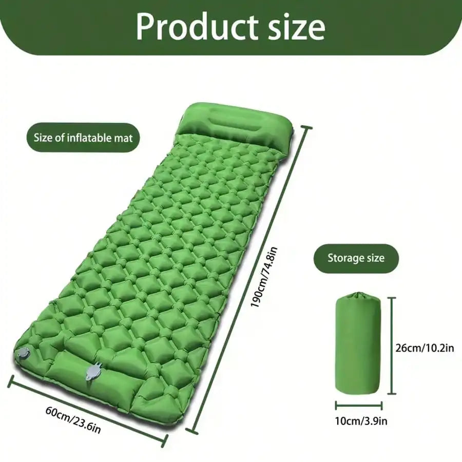 Inflatable Camping Mattress With Pump And Portable Headrest