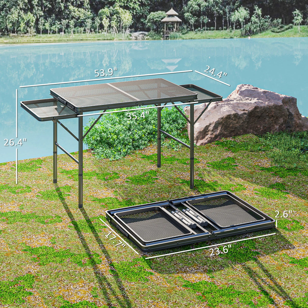 Outsunny Portable Folding Camping Grill Table