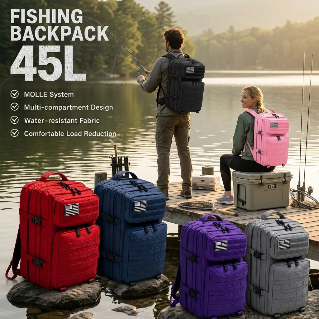ReFire Tactical Fishing Tackle Backpack With Multi Pockets