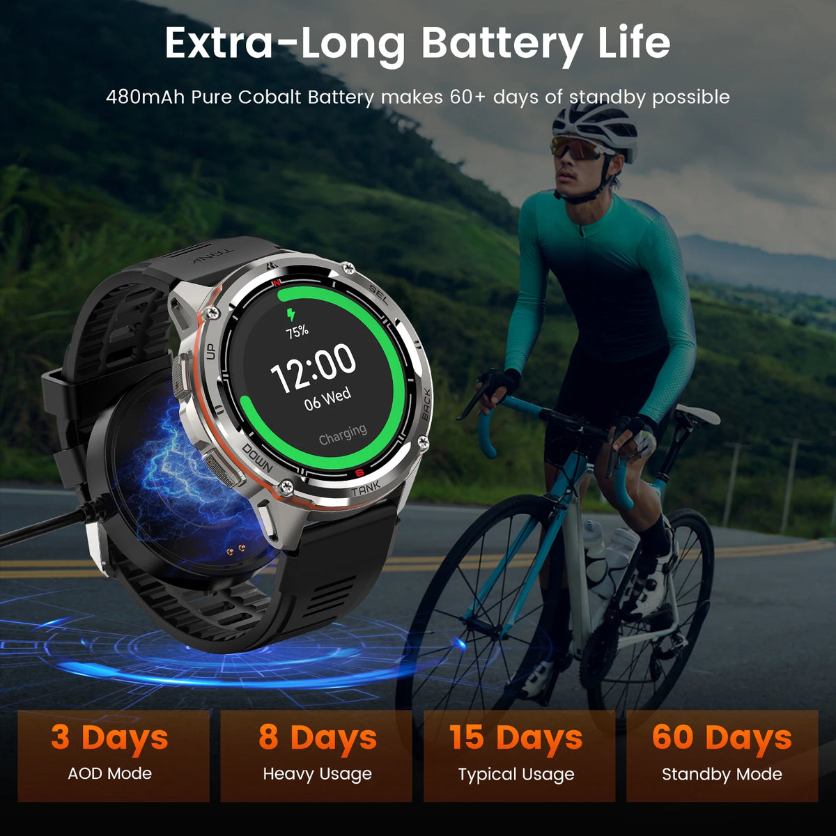 KOSPET TANK T3 Ultra GPS Rugged Smartwatch With Fitness Tracking