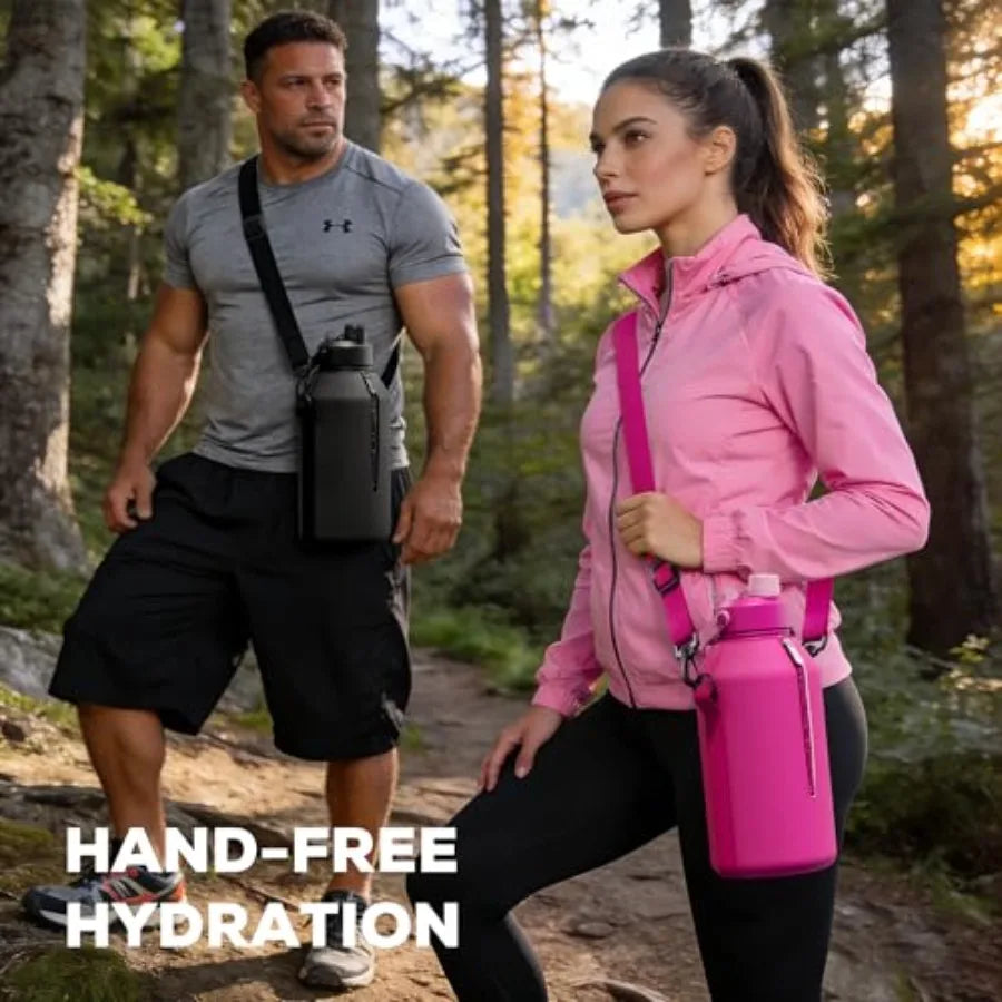 Insulated Water Bottle With Straw And Spout Lid, Leakproof, BPA Free