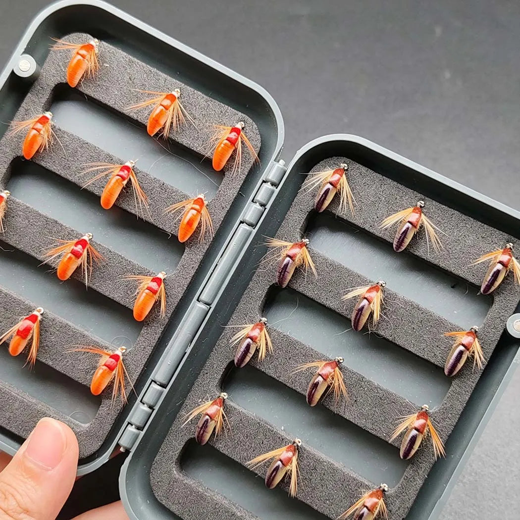 Wet Dry Fly Fishing Set With Nymphs And Two Boxes