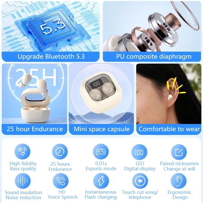 SHUKE Wireless Bluetooth Sport Earbuds With Noise Cancellation