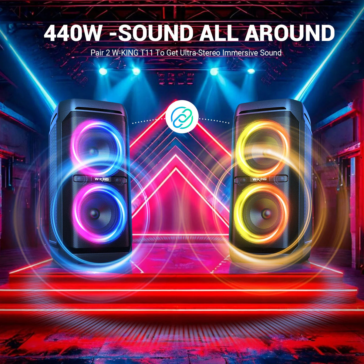 W-KING T11 Portable Bluetooth Party Speaker With Deep Bass