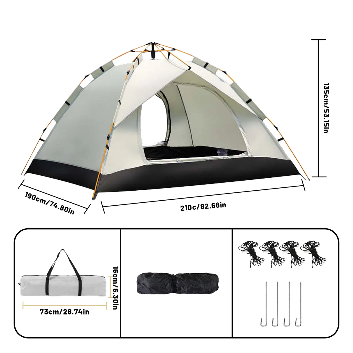 Pakicetus Automatic Quick Opening Camping Tent Rainproof Outdoor Shelter