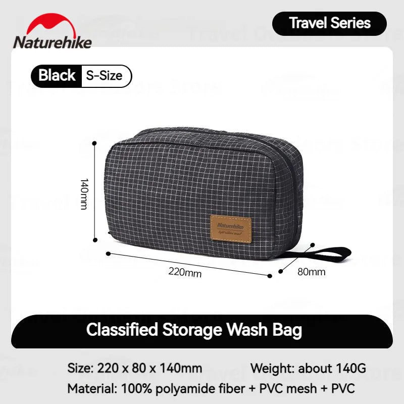 Naturehike Waterproof Hanging Toiletry Bag With Wet And Dry Compartments