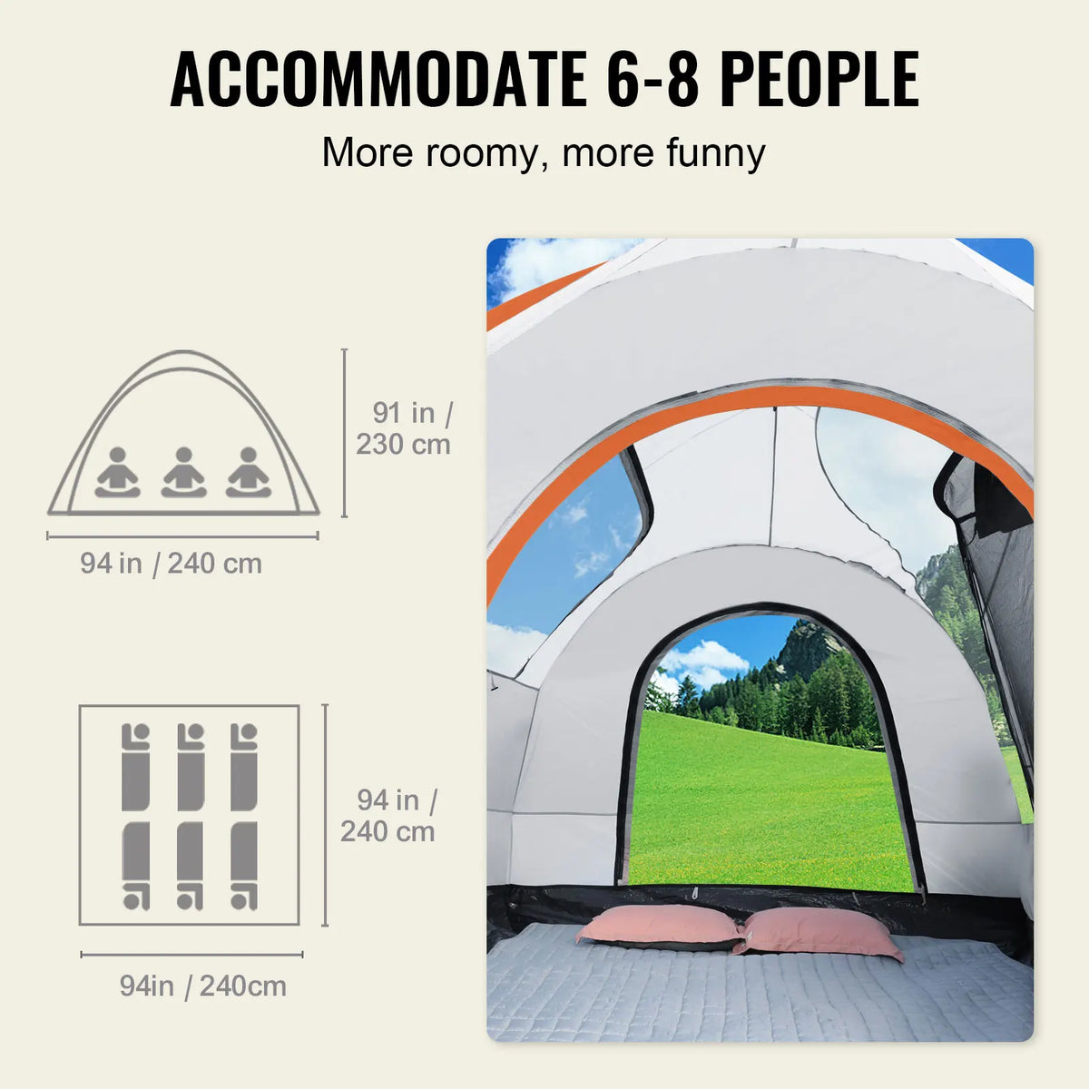 SucceBuy Double Layer SUV Camping Tent Attachment