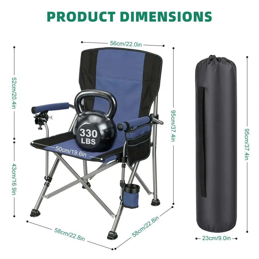 Folding Fishing Chair With Rod Holder And Cup Holder