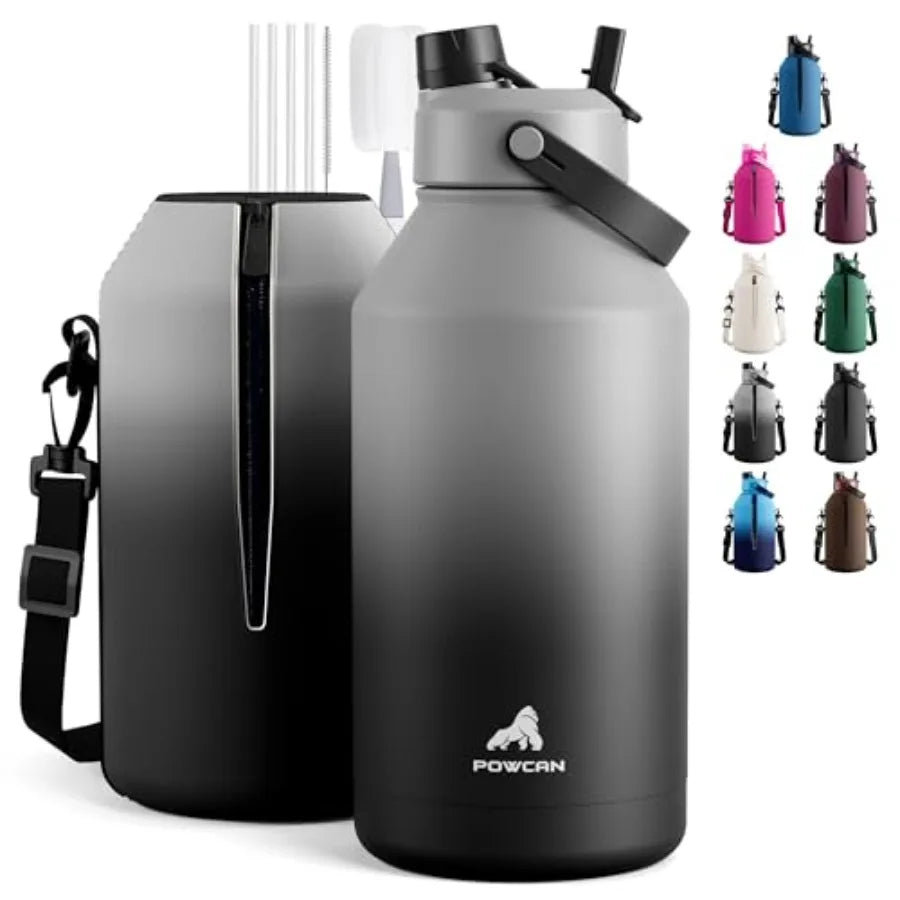 Insulated Water Bottle With Straw And Spout Lid, Leakproof, BPA Free