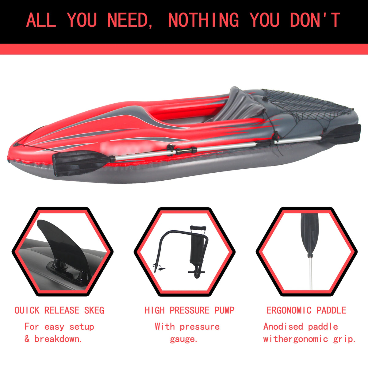 HHSJZWCY Portable Inflatable Fishing Kayak