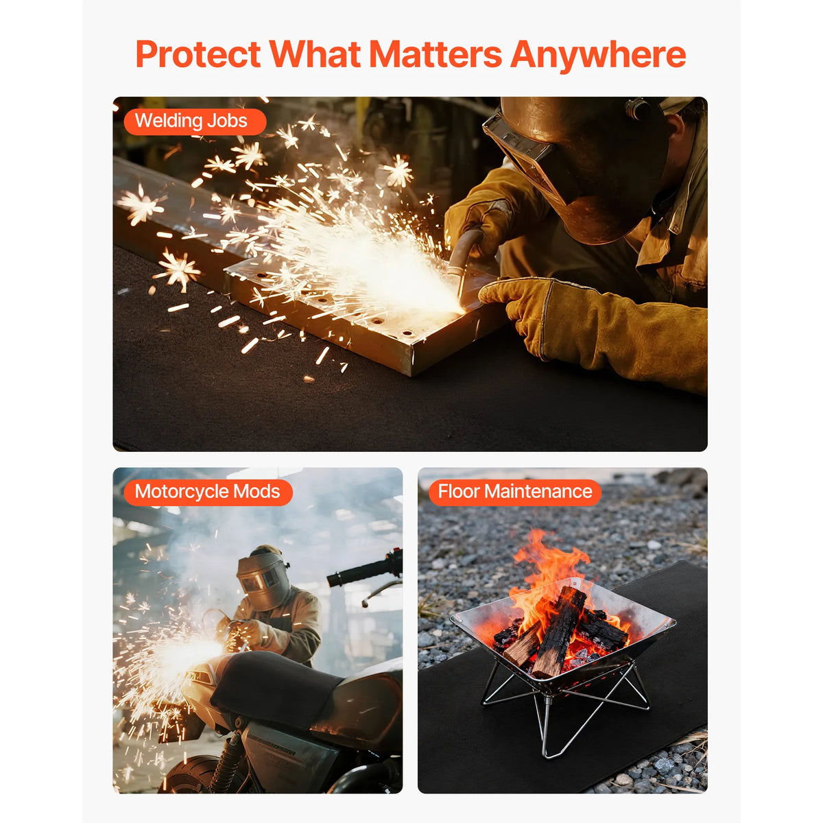 SucceBuy Carbon Felt Welding Blanket Flame Retardant Insulation Mat