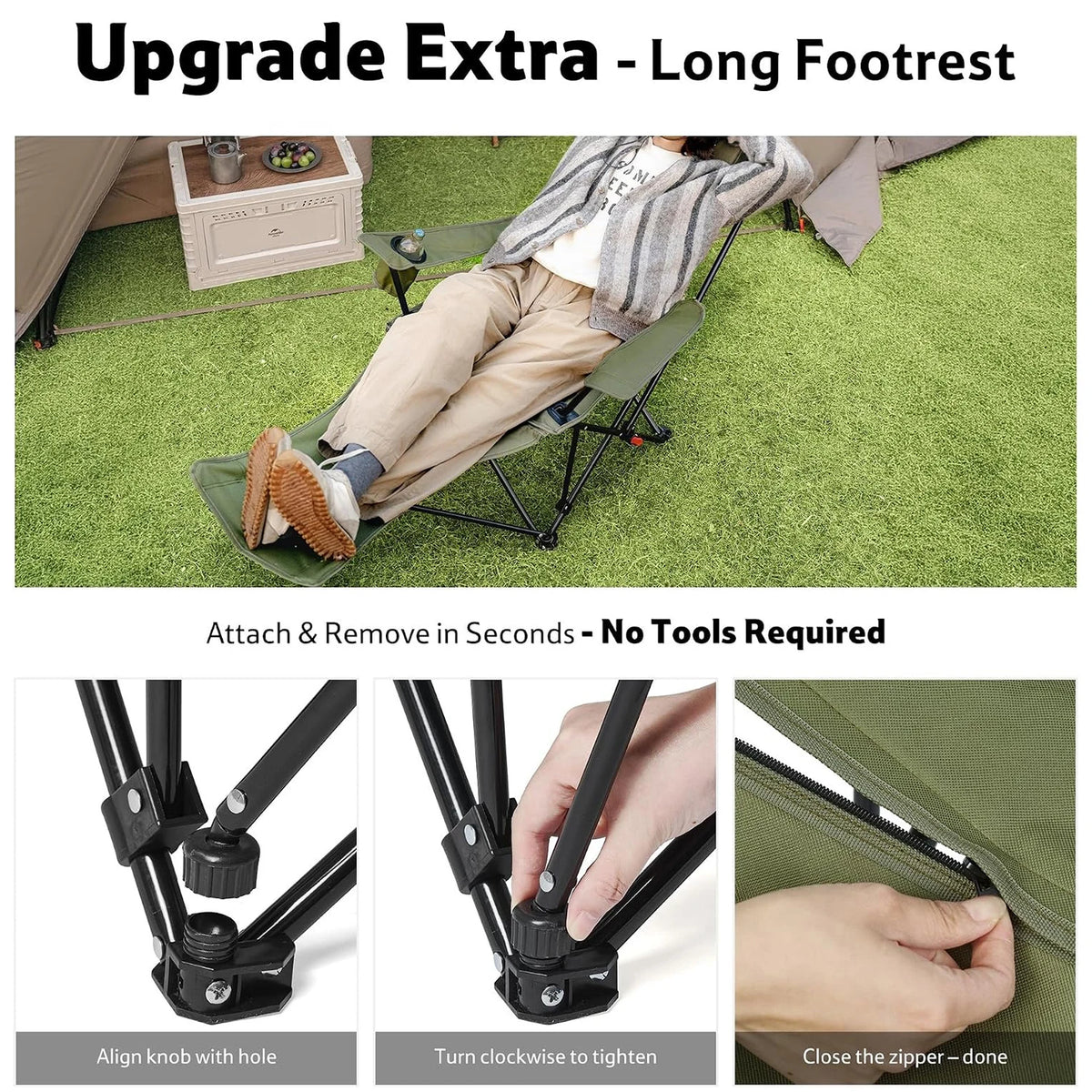 Naturehike Adjustable Folding Recliner Camping Chair With Footrest