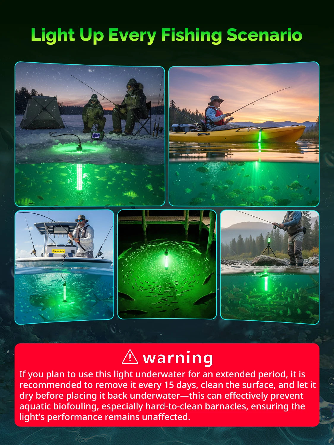 LED Underwater Magnet Fishing Light With Cigarette Lighter