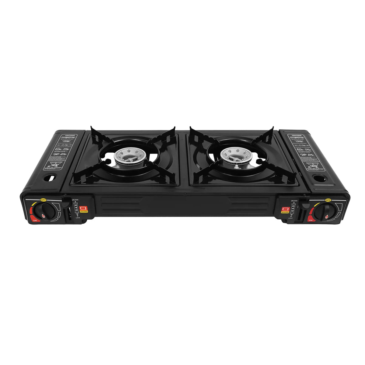 Portable Two Burner Gas Camping Stove With Piezo Ignition