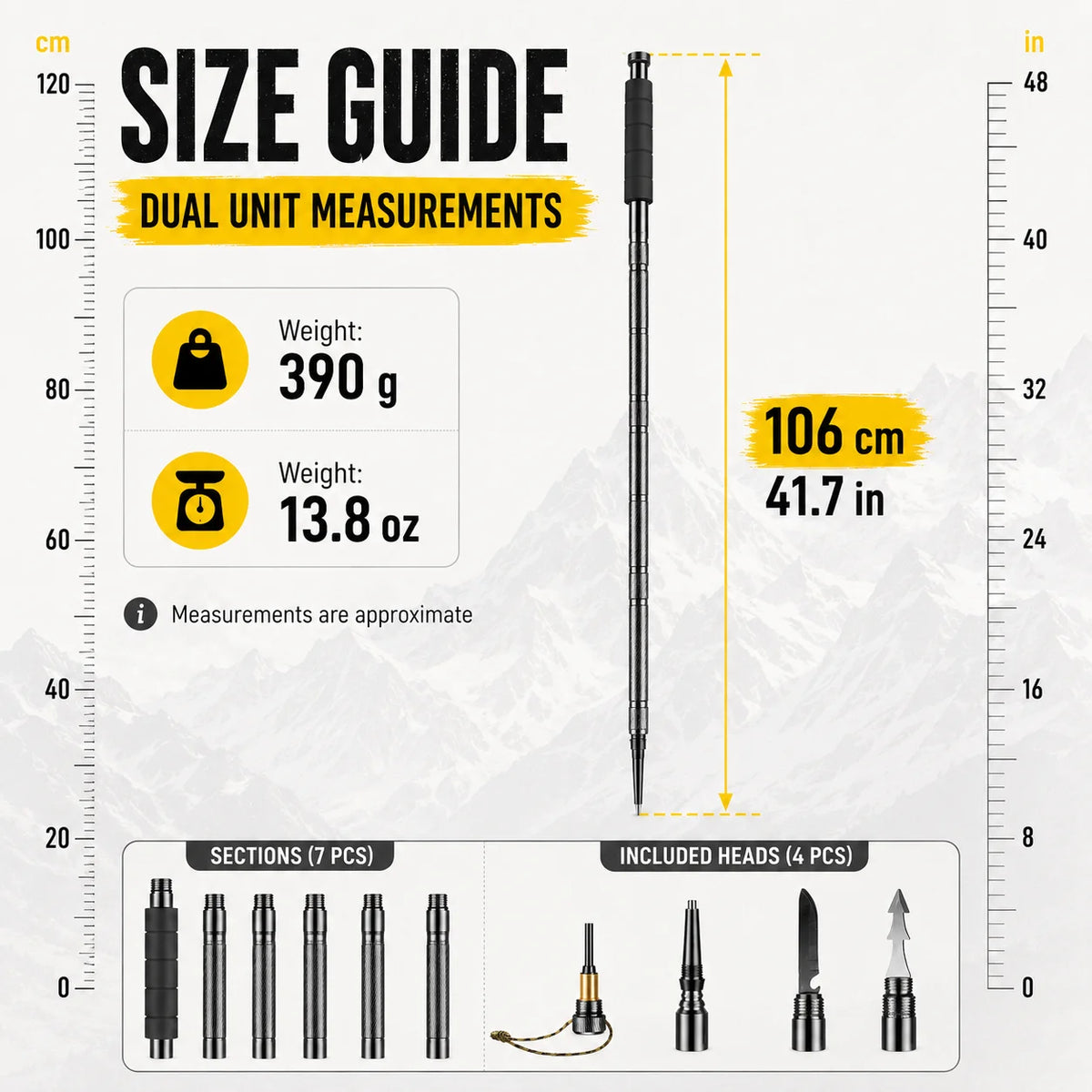 Adjustable Telescopic Trekking Pole With Comfort Grip