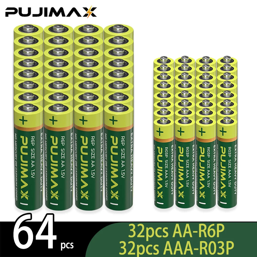 PUJIMAX Carbon Zinc Heavy Duty Batteries for Remote Controls