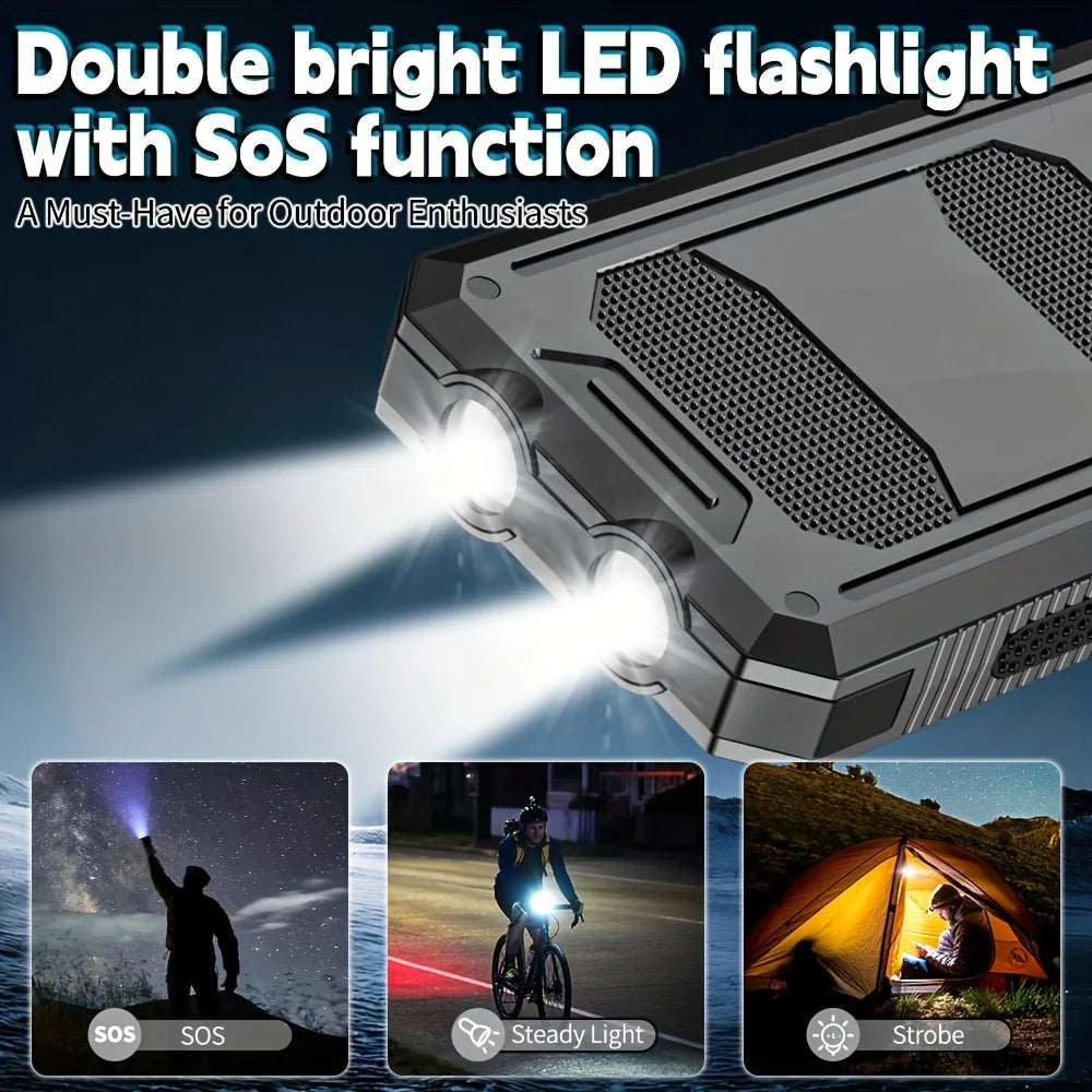 Portable Solar Power Bank 10000Mah With Leds And Digital Display