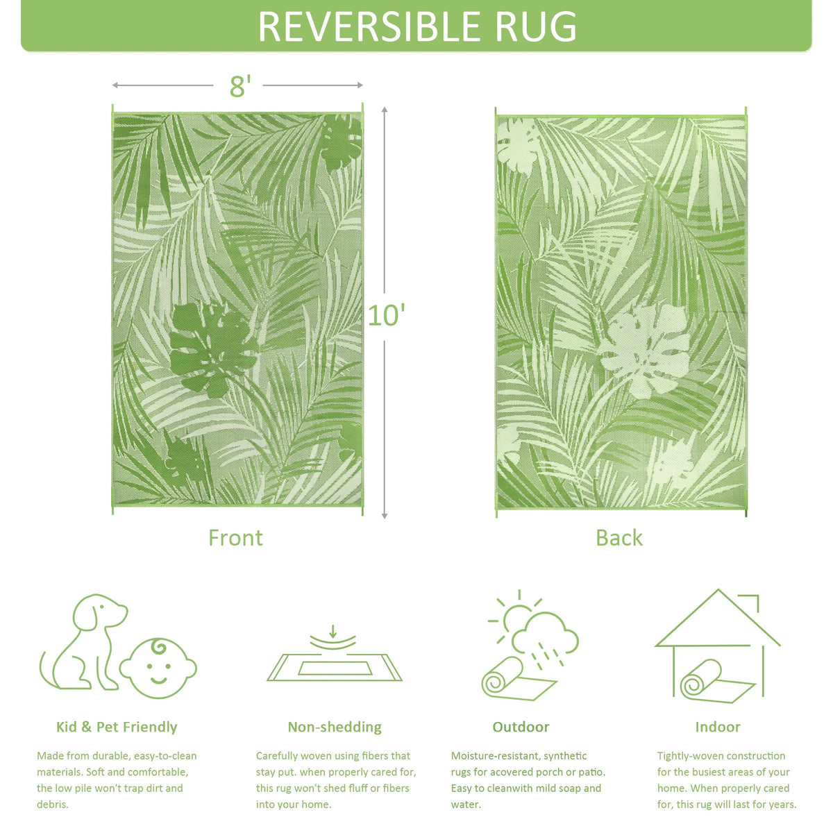 Waterproof Recycled Plastic Outdoor Rug For Patio And Camping