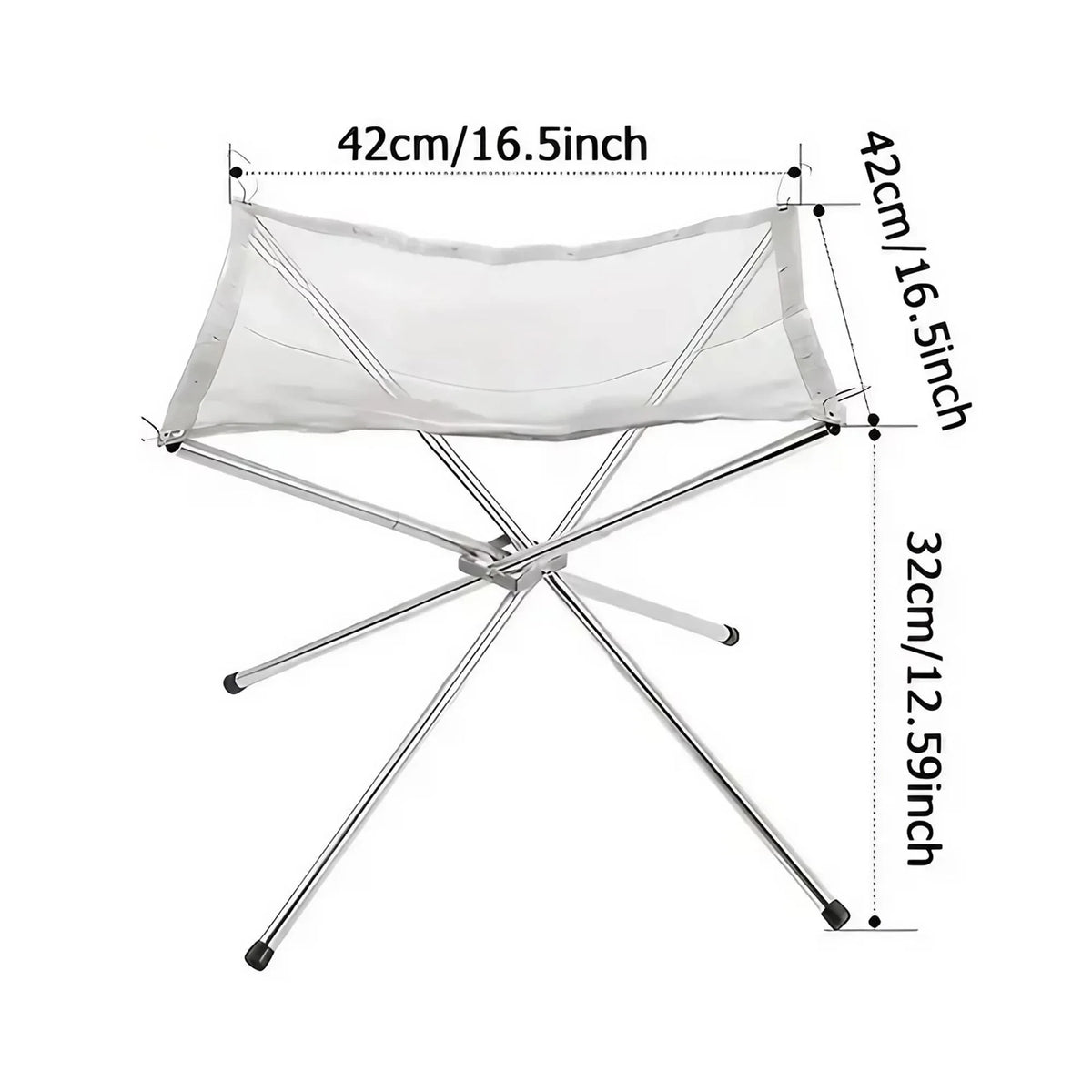 Portable Folding Stainless Steel Mesh Wood Burning Fire Pit