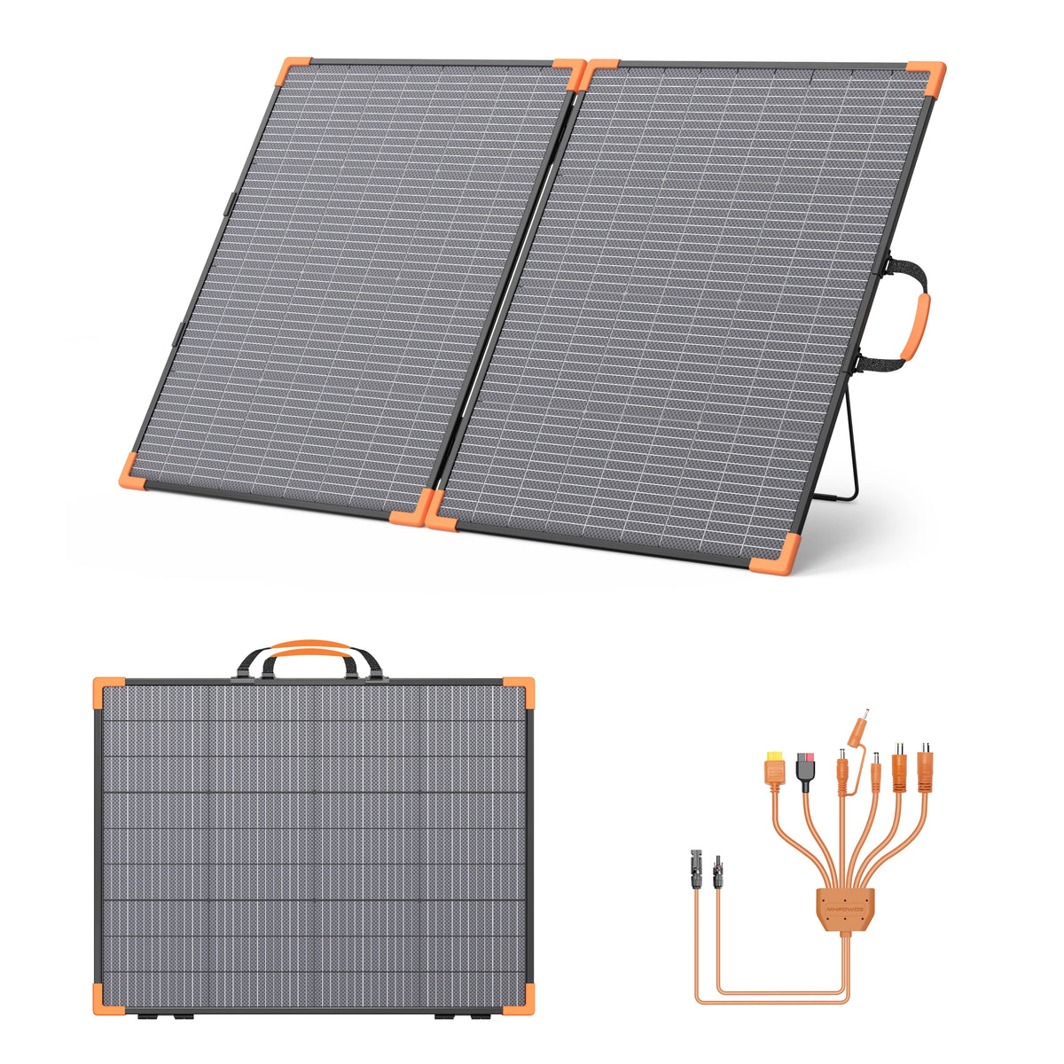 MHPOWOS 200W Foldable Bifacial Solar Panel With Kickstand