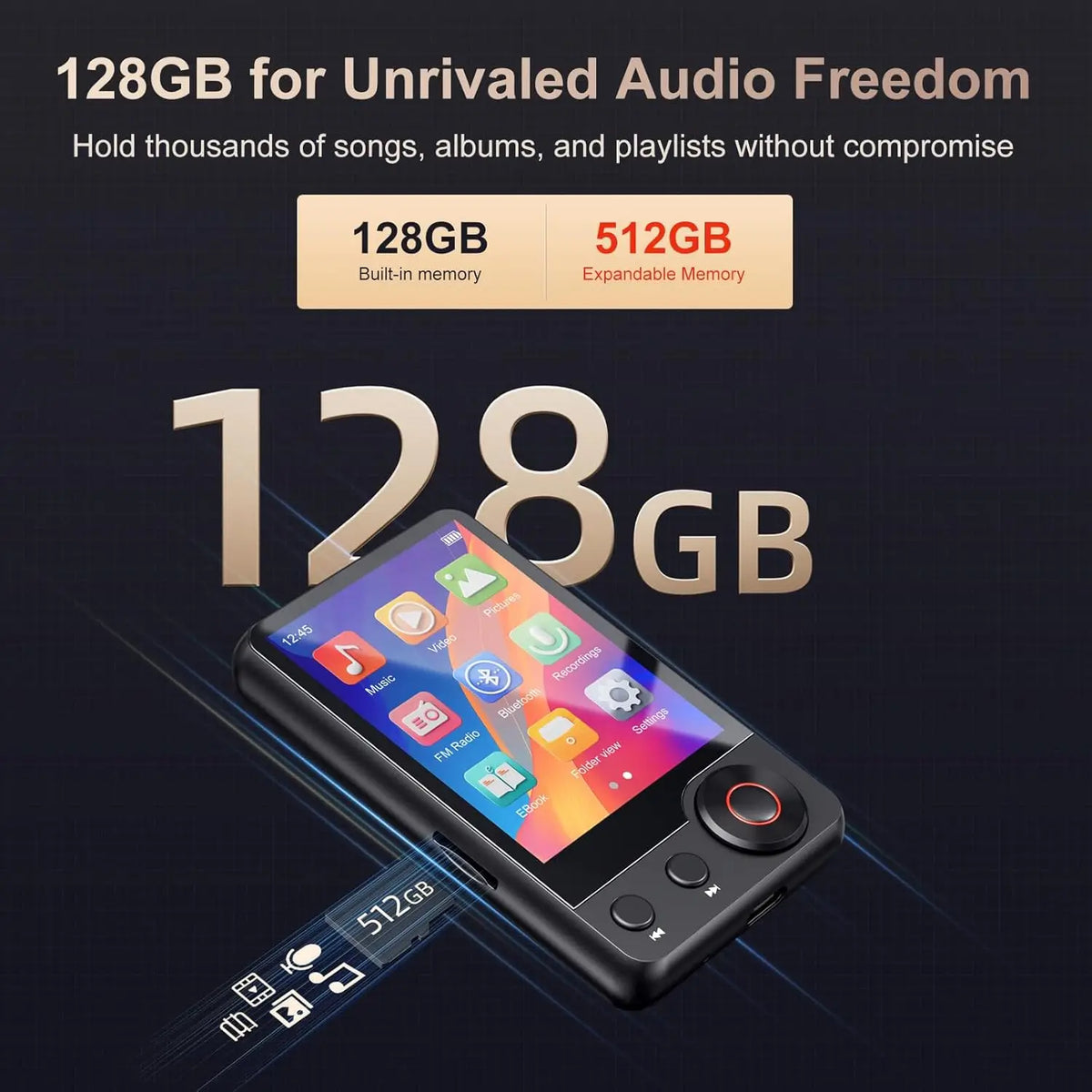 MECHEN Bluetooth MP3 Player With HiFi Audio And FM Radio