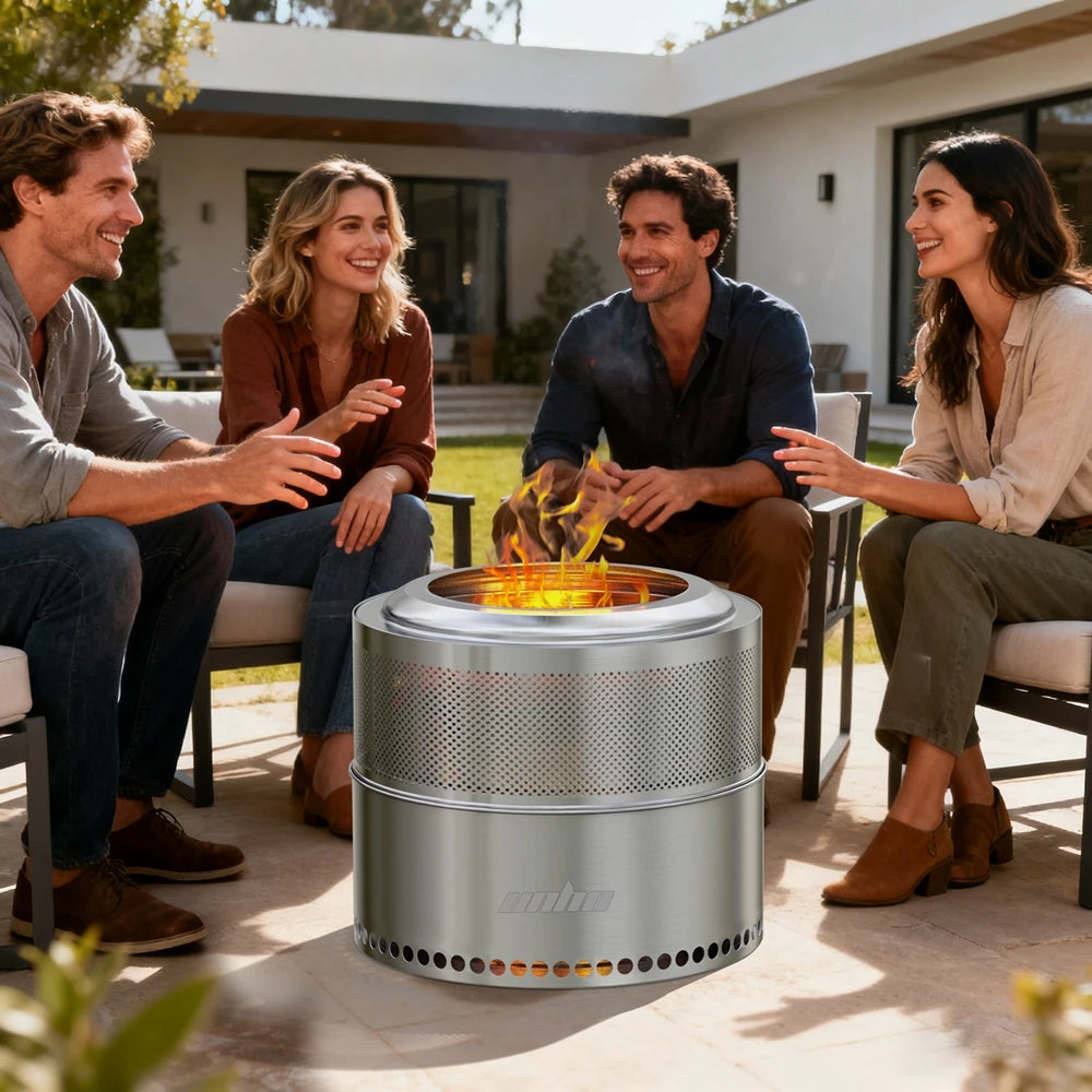 Portable Smokeless Stainless Steel Wood Burning Fire Pit for Camping