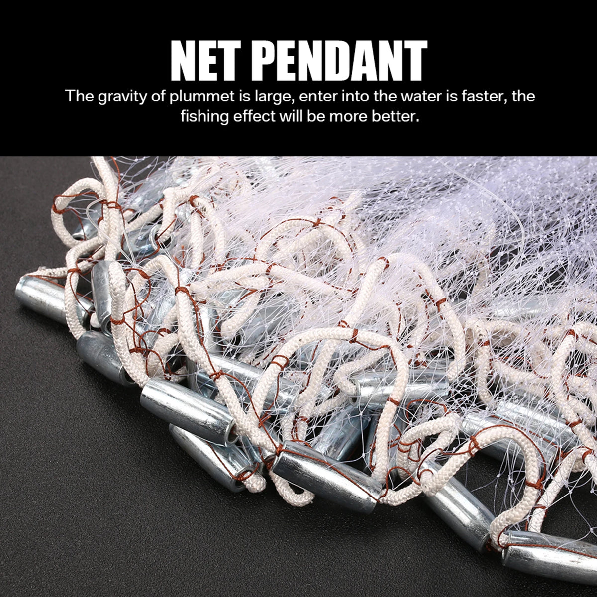 Heavy Duty Fishing Cast Net with Zinc Sinkers for Bait