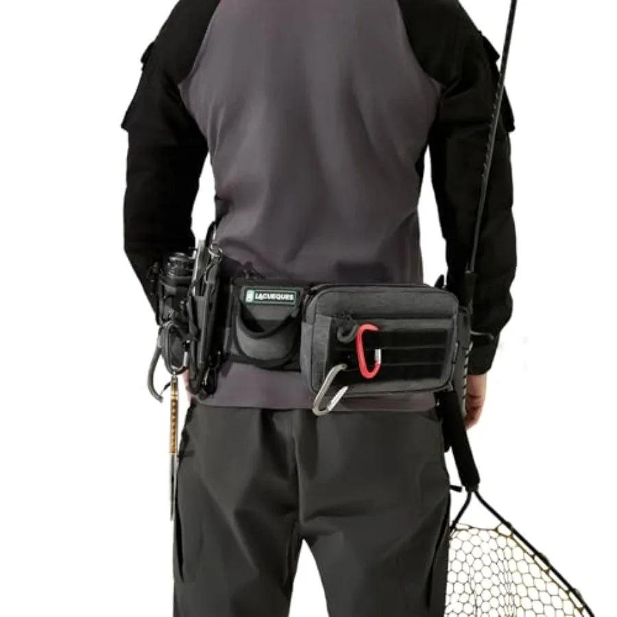 Modular Fishing Wading Belt With Rod Holder And Tackle Pouch