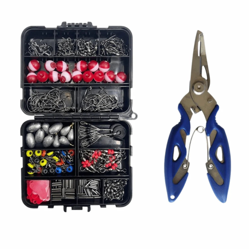 Fishing Tackle Kit With Lures Hooks And Storage Box