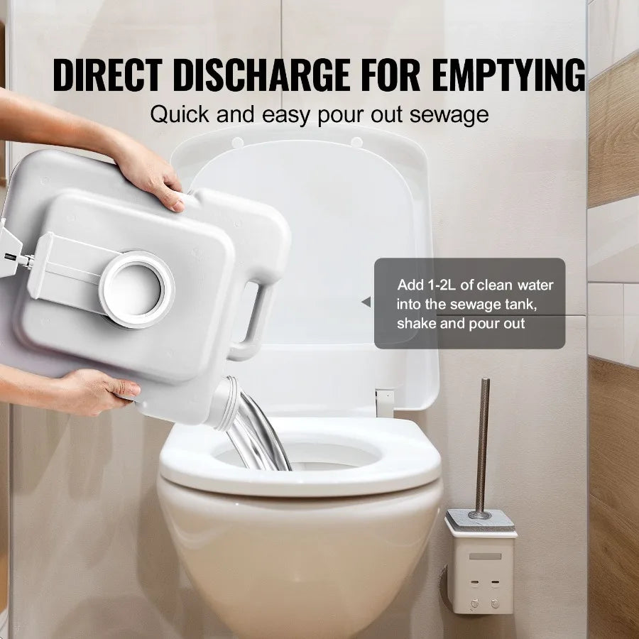 Portable Camping Toilet with Carry Bag and Pressurized Flush