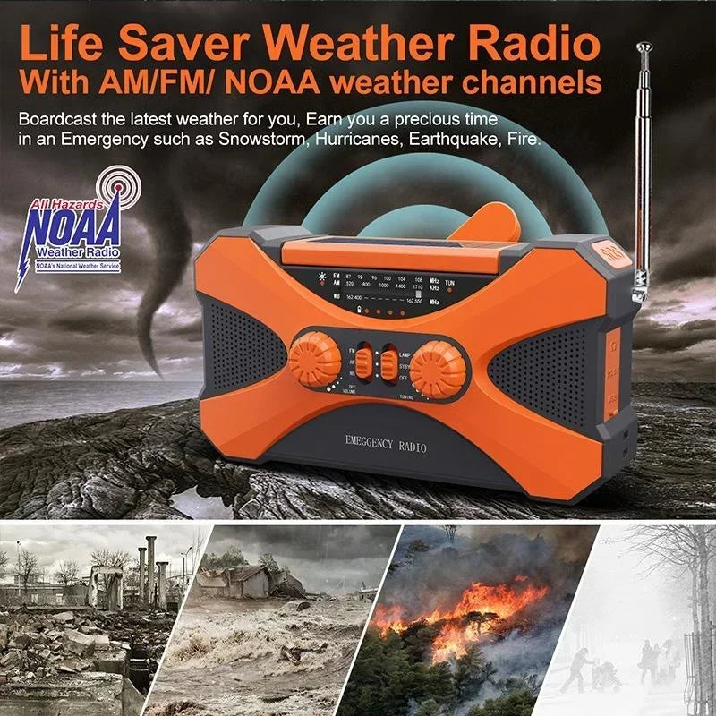 Stonego Emergency Radio Solar Hand Crank 10000mAh NOAA Power Bank