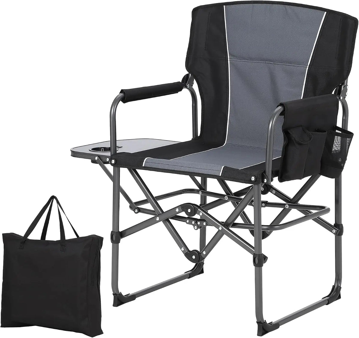 Tacleekii Portable Folding Camping Chair With Side Table
